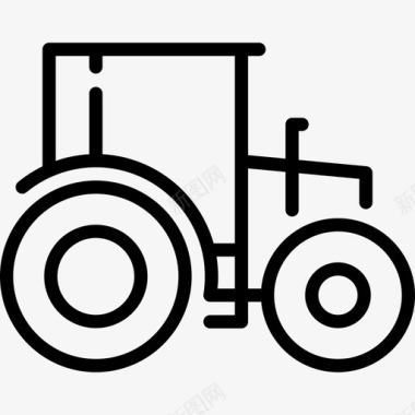 拖拉机农场直线型图标图标