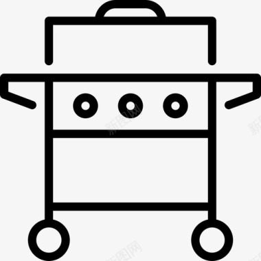 天然气烤架烧烤线工艺线性图标图标