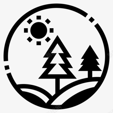 森林山地旅游图标图标