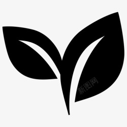 一对雄鹰符号素材一对叶子生态符号植物苗圃图标高清图片