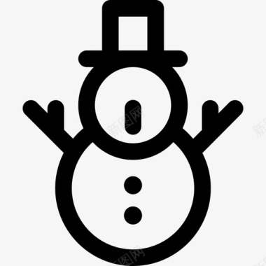 雪人最小圣诞节直线型图标图标