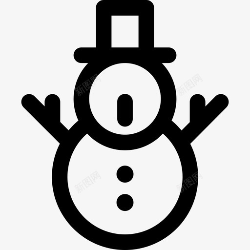 雪人最小圣诞节直线型图标svg_新图网 https://ixintu.com 最小圣诞节 直线型 雪人