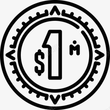 墨西哥比索美国硬币直系货币图标图标