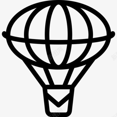 热气球大马戏团直线图标图标