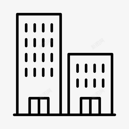 公寓建筑城镇图标svg_新图网 https://ixintu.com 公寓 城市 城镇 建筑