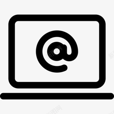 笔记本电脑电子邮件控制台线性图标图标
