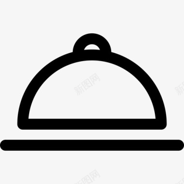 托盘食品和烹饪线性图标图标
