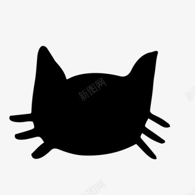 猫黑色毛刷图标图标