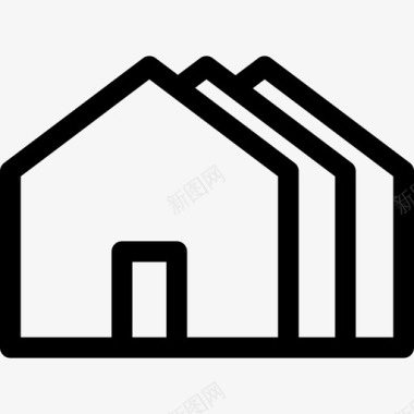 房屋房地产1直线图标图标