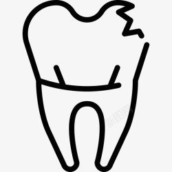 断牙断牙医疗牙医工具和牙齿图标高清图片