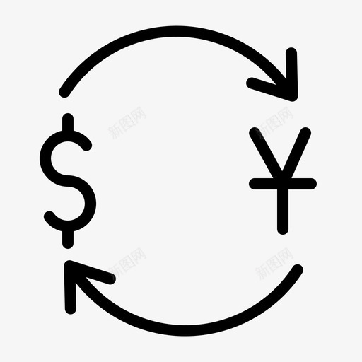 美元兑日元金融货币图标svg_新图网 https://ixintu.com 美元兑日元 货币 金融