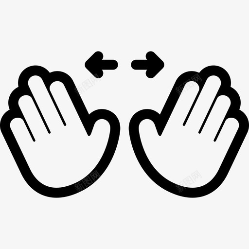 水平手手势图标svg_新图网 https://ixintu.com 手势 水平手