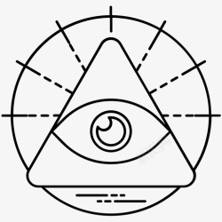 神秘主义普罗维登斯之眼共济会之眼神秘主义图标高清图片