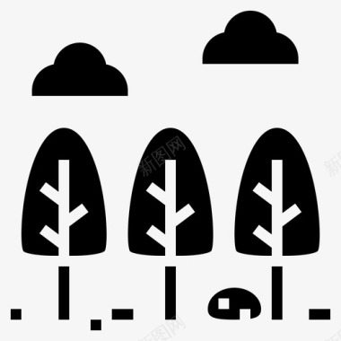 森林自然树木图标图标