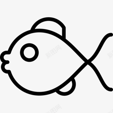 鱼宠物店线性图标图标