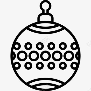 装饰品圣诞球直线型图标图标
