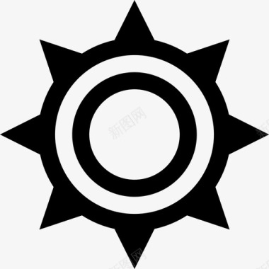 太阳墨西哥元素直线图标图标