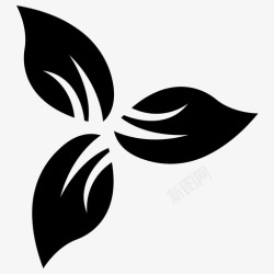 四叶花图案绿叶花花花的图案图标高清图片
