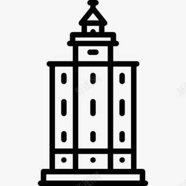 挪威Kjeungskir灯塔直线型图标图标