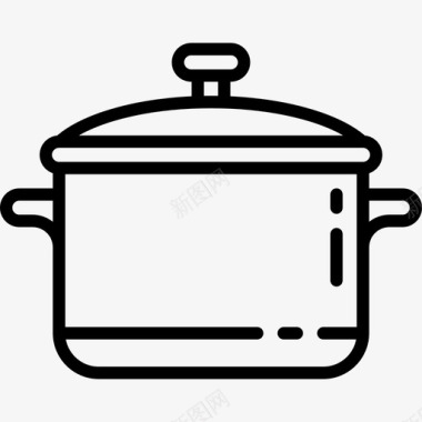 锅烹饪线工艺线状图标图标