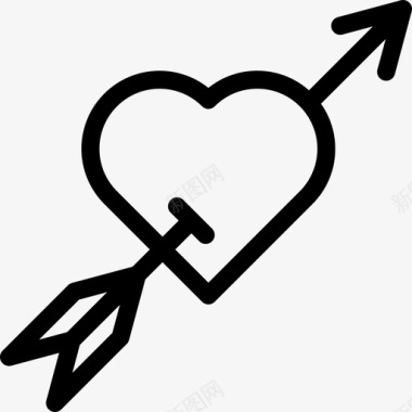 心与箭形状婚礼和爱情图标图标