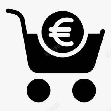 购物车欧元商店购物图标图标