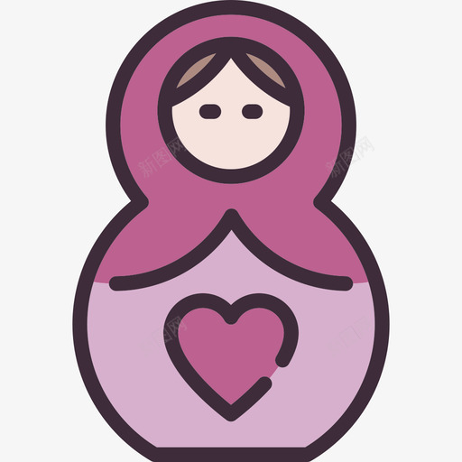 Matryoshka线性女式日元素线性颜色图标svg_新图网 https://ixintu.com Matryoshka 线性女式日元素 线性颜色