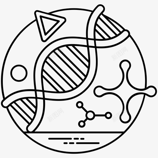 dna化学成分dna测试图标svg_新图网 https://ixintu.com dna dna测试 化学成分 基因 科技线图标 遗传学