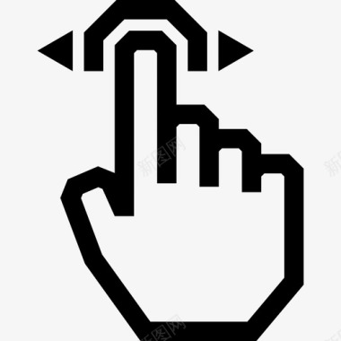 一个手指水平拖动触摸触摸手势轮廓图标图标
