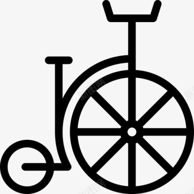 自行车大马戏团线性图标图标