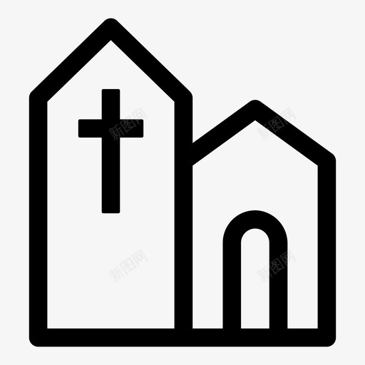 教堂建筑祈祷室图标svg_新图网 https://ixintu.com 坟墓 宗教 建筑 房子和建筑 教堂 祈祷室