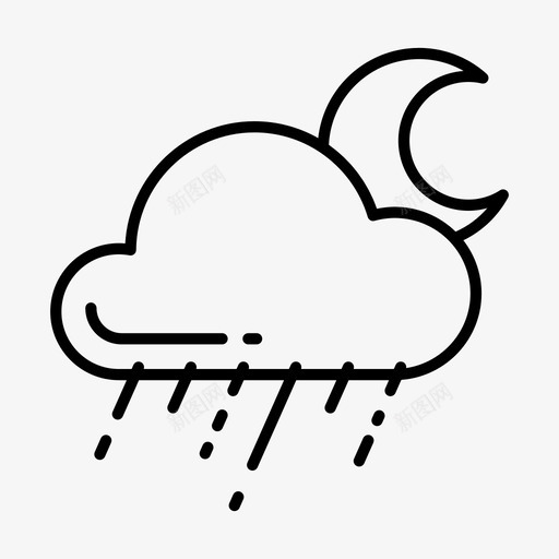夜与雨大气元素图标svg_新图网 https://ixintu.com 元素 夜与雨 大气 天气