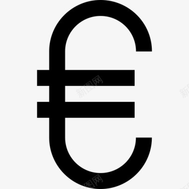 欧元标志着世界货币直线图标图标