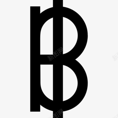 泰铢代表世界货币直线图标图标