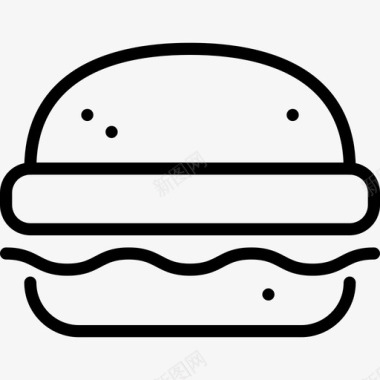 汉堡包烧烤线工艺直系图标图标