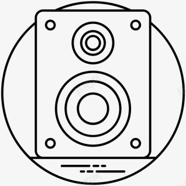 低音炮音乐系统扬声器图标图标