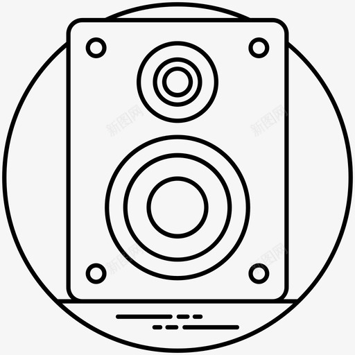 低音炮音乐系统扬声器图标svg_新图网 https://ixintu.com 低音炮 扬声器 科技线图标 音乐系统 音箱
