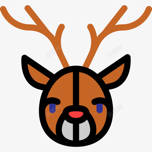 鹿动物线性圣诞装饰品图标svg_新图网 https://ixintu.com 动物 线性圣诞装饰品 鹿