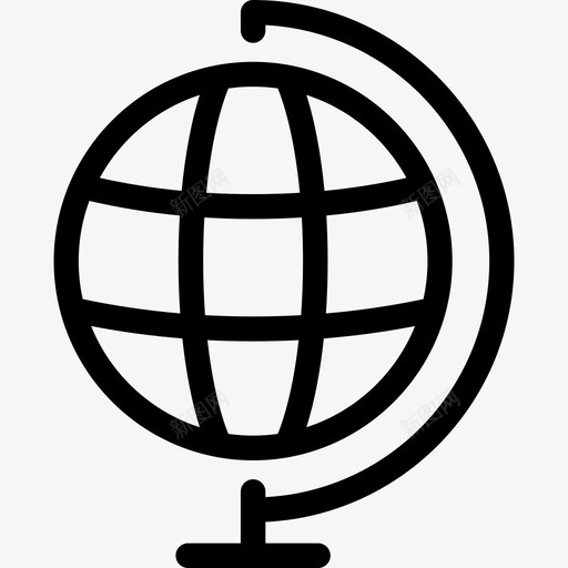 地球仪地图针和导航线性图标svg_新图网 https://ixintu.com 地图针和导航 地球仪 线性