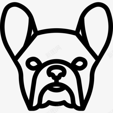 法国斗牛犬犬种头直系图标图标