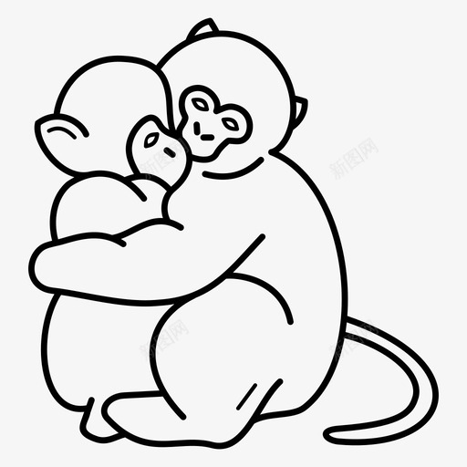 猴子拥抱丛林泰国图标svg_新图网 https://ixintu.com 丛林 泰国 热带 猴子拥抱