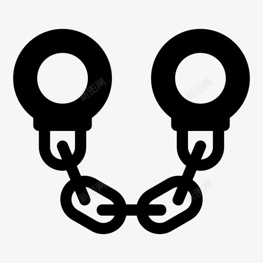锁链俘虏流放图标svg_新图网 https://ixintu.com 俘虏 奴隶 手铐 流放 锁链 镣铐