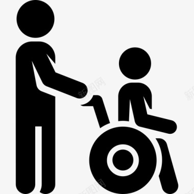 轮椅人人道主义援助图标图标
