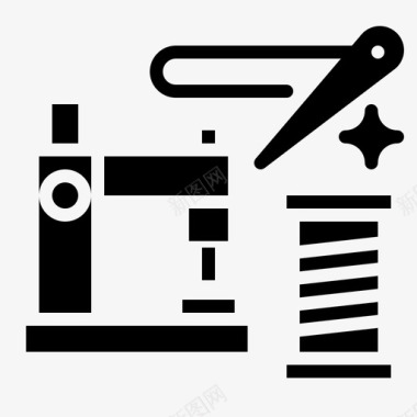 缝纫机器裁剪图标图标