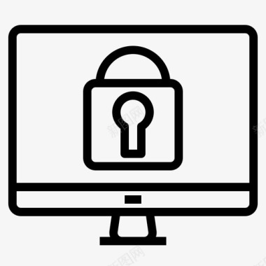 锁定操作系统黑客安全图标图标
