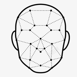 门禁人脸标识人脸识别认证人脸扫描图标高清图片