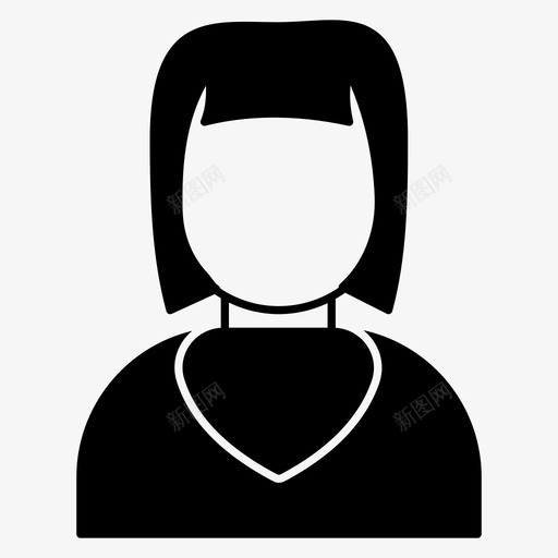 用户头像女性图标svg_新图网 https://ixintu.com 人类 头像 女孩 女性 用户