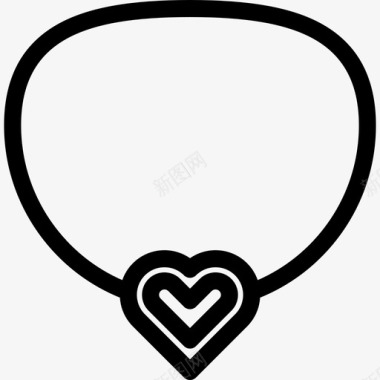 心形挂件形状圣瓦伦丁节直线形图标图标