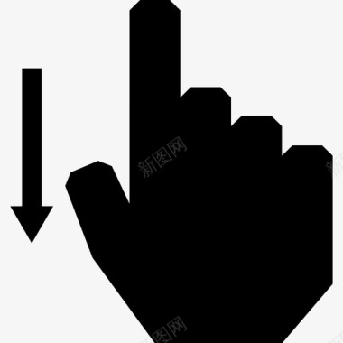 一个手指向下滑动触摸触摸手势图标图标