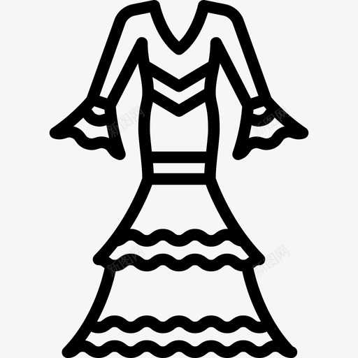 服饰西班牙传统元素直线型图标svg_新图网 https://ixintu.com 服饰 直线型 西班牙传统元素